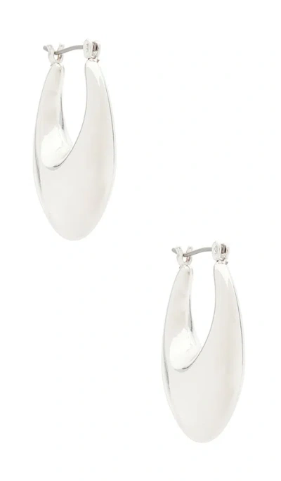 Ettika Chunky Oval Hoop Earrings In Silver