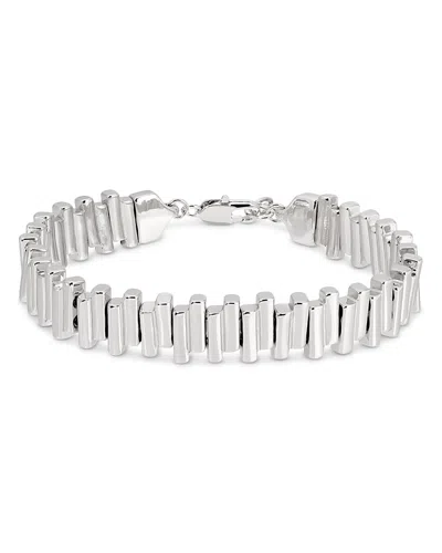 Ettika Chunky Rectangular Link Bracelet In Silver