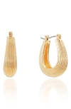Ettika Chunky Ribbed Hoop Earrings In Gold