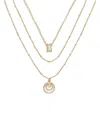 Ettika Circles Of Crystal Dainty Layered 18k Gold Plated Necklace Set In Gold
