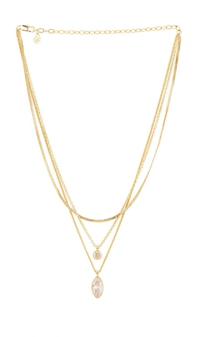 Ettika Classic Multi Stone Pendant In Gold