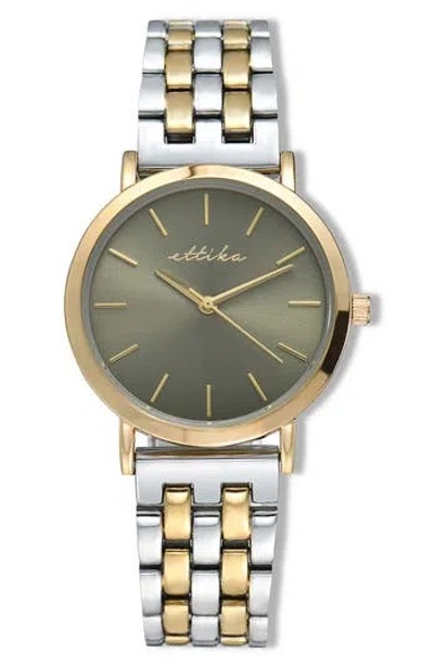 Ettika Classic Round Dial Two-tone Bracelet Watch In Multi