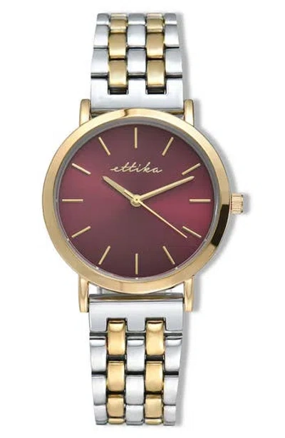 Ettika Classic Round Dial Two-tone Bracelet Watch In Gold