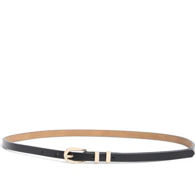 Ettika Classic Skinny Belt In Black And Gold