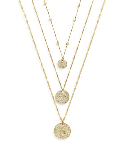 Ettika Coin Pendant Necklaces In 18k Gold Plate, Set Of 3