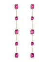 Ettika Baguette Crystal Linear Drop Earrings In Pink/gold