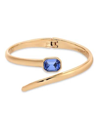 ETTIKA COLOR STONE DECO CUFF BRACELET IN 18K GOLD PLATED