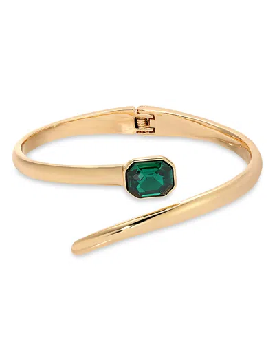 ETTIKA COLOR STONE DECO CUFF BRACELET IN 18K GOLD PLATED