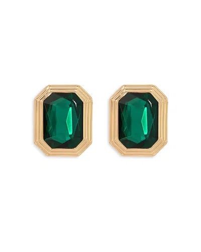 ETTIKA COLOR STONE STUD EARRINGS IN 18K GOLD PLATED