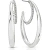 Ettika Concentric Rings Pavé Hoop Earrings In Metallic