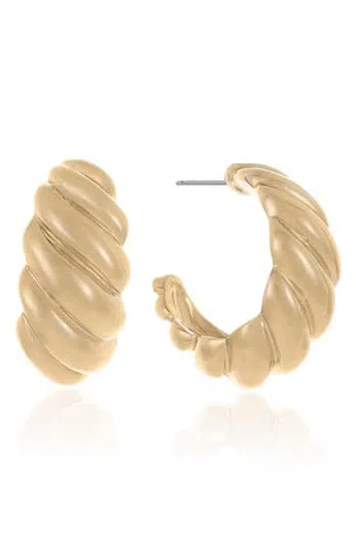 Ettika Croissant Hoop Earrings In Gold