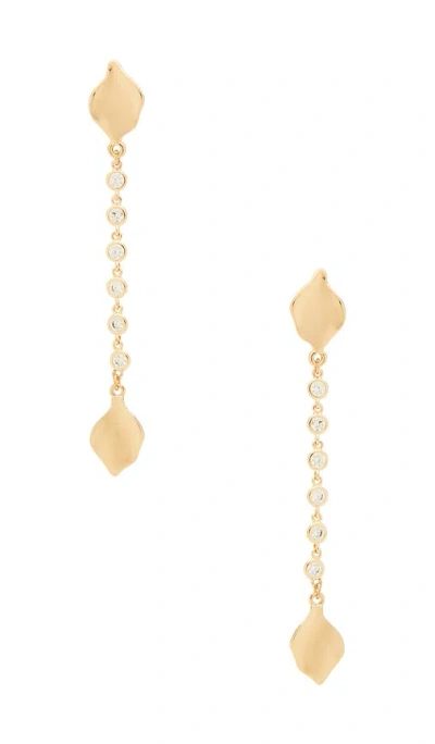 Ettika Crystal Bloom & Chain Linear Earrings In Gold