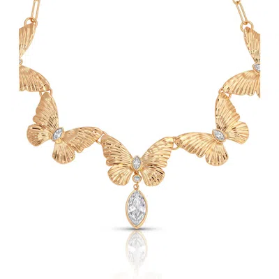 Ettika Crystal Butterfly Choker Necklace In Gold