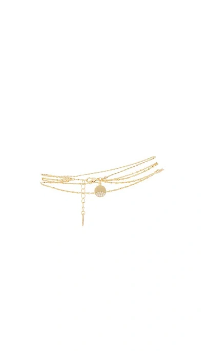 Ettika Crystal Dipped Gold Chain Anklet