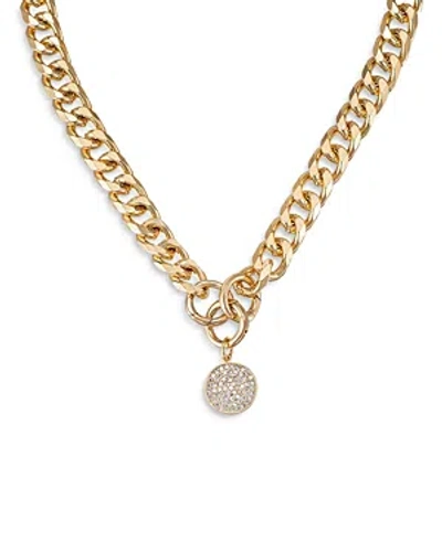 ETTIKA CRYSTAL DISC CHARM CHAIN NECKLACE, 18