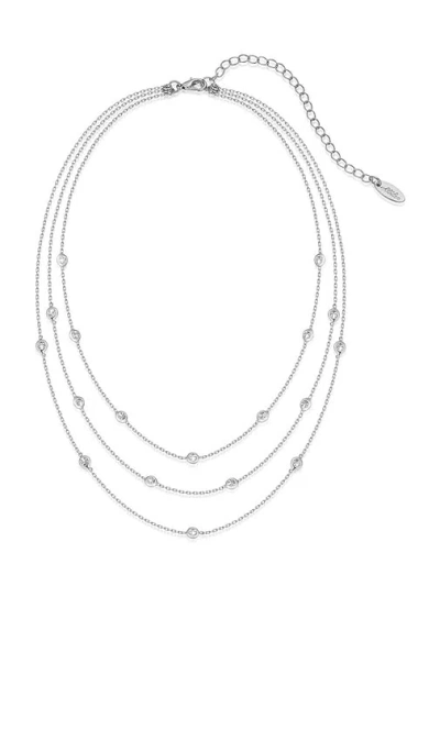 Ettika Crystal Dot Layered Necklace In Metallic