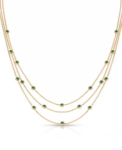 Ettika Crystal Dot Layered Necklace In Gold,black