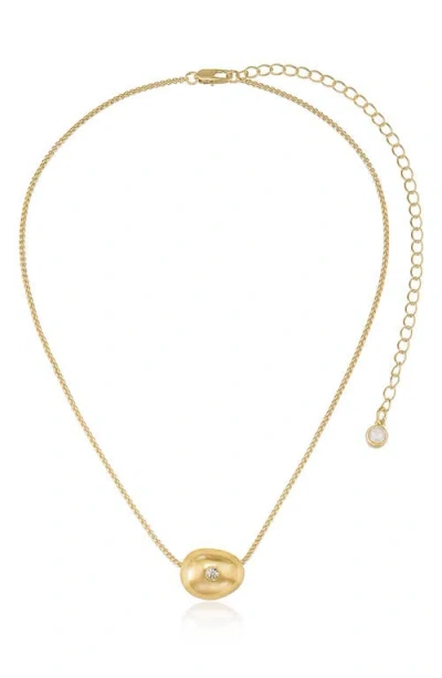Ettika Crystal Dot Pebble Pendant Necklace In Gold
