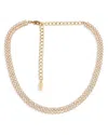 Ettika Two Rows Of Crystal Sparkle 18k Gold Plated Choker In Gold