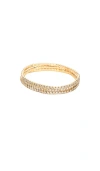Ettika Crystal Elastic Bracelet Set In Metallic Gold