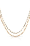 Ettika Crystal Layered Chain Necklace