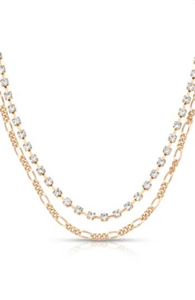 Ettika Crystal Layered Chain Necklace