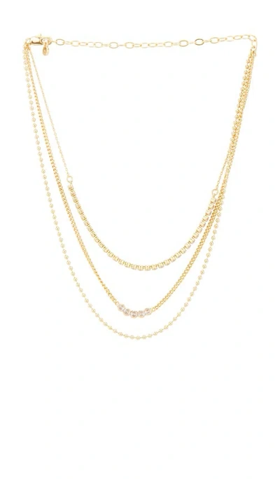 Ettika Crystal Layers Necklace In Clear & Gold