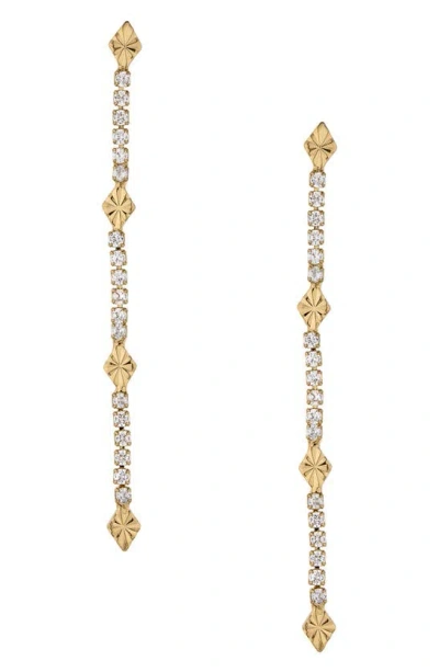 Ettika Crystal Linear Drop Earrings In Gold