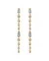 Ettika Blue Crystal Linear Earrings In Blue/gold