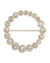 Ettika Crystal Loop Brooch In Gold