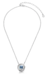 Ettika Crystal Shell Pendant Necklace In Silver