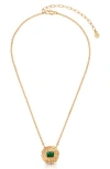 Ettika Crystal Shell Pendant Necklace In Gold