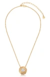 Ettika Textured Baguette Disc Necklace In Gold