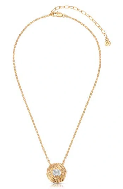 Ettika Crystal Shell Pendant Necklace In Transparent