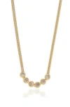 Ettika Crystal Snake Chain Frontal Necklace In Gold
