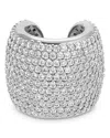 Ettika Plated Crystal Statement Chunky Cuff Earrings In Silver