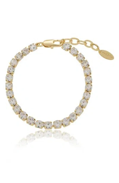 Ettika Crystal Tennis Bracelet In Gold