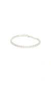 Ettika Crystal Tennis Bracelet In Metallic Silver