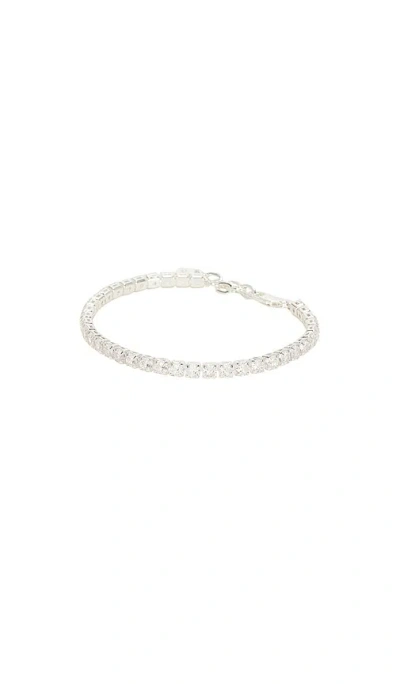 Ettika Crystal Tennis Bracelet In Metallic Silver