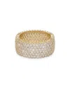 Ettika Cubic Zirconia & 18k Gold Plated Thick Band Ring In Gold