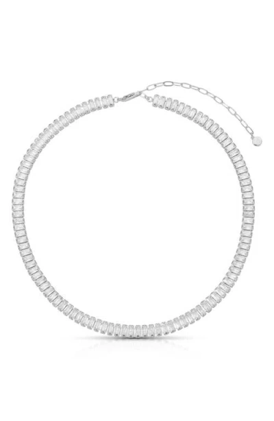 Ettika Cubic Zirconia Baguette Necklace In Metallic