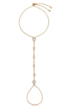 Ettika Cubic Zirconia Bezel Hand Chain In Gold