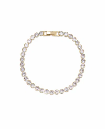 Ettika Cubic Zirconia Chain 18k Gold Plated Tennis Bracelet