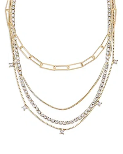 Ettika Cubic Zirconia Chain Necklaces, 14/15-19/20, Set Of 4 In Gold