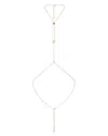 Ettika Cubic Zirconia Dainty Shell Body Chain In Metallic