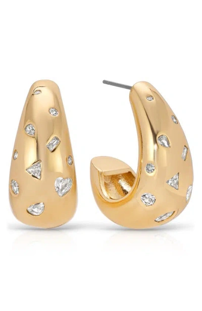Ettika Cubic Zirconia Hoop Earrings In Gold
