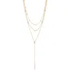 Ettika Cubic Zirconia Layered Y-necklace In Gold