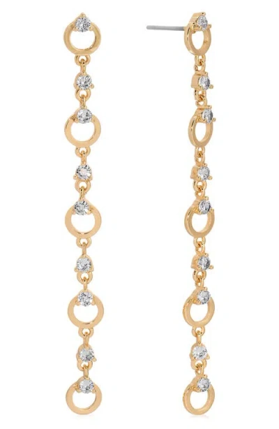 Ettika Cubic Zirconia Linear Drop Earrings In Gold