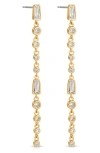 Ettika Cubic Zirconia Linear Earrings In Gold