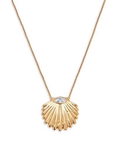Ettika Cubic Zirconia Scallop Shell Pendant Necklace, 36